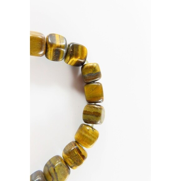 For Repurpose 22 Square Tiger Eye Beads One Silver Oval "Hope" Bead - Picture 7 of 11